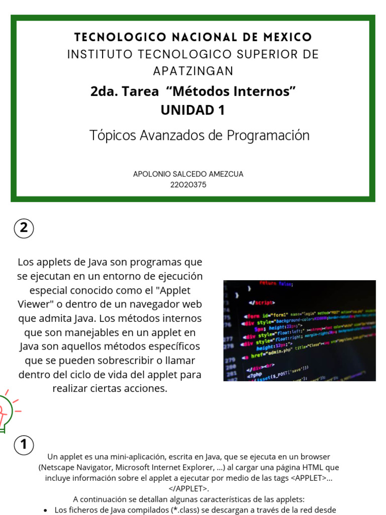 Métodos Clave en Applets de Java | PDF | Java (lenguaje de programación ...