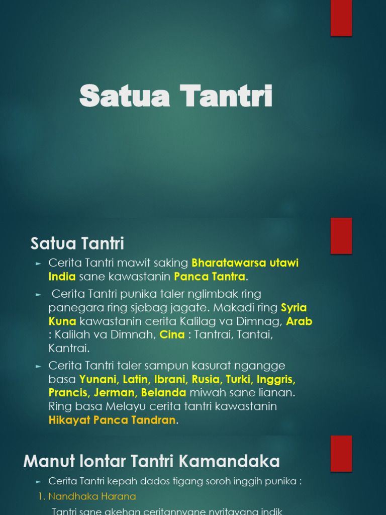 Satua Tantri Kls VIII smt2 | PDF