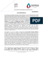 Acta Administrativa 005-2021 L Alfonso Aguilar Espinoza Perdida de Credencial de Sapasa