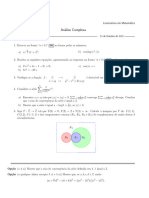 An Alise Complexa: Universidade Do Minho Departamento de Matem Atica