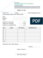 Daftar Hadir Ujian Putra Madin Ma'hadul Muta'allimin Ii