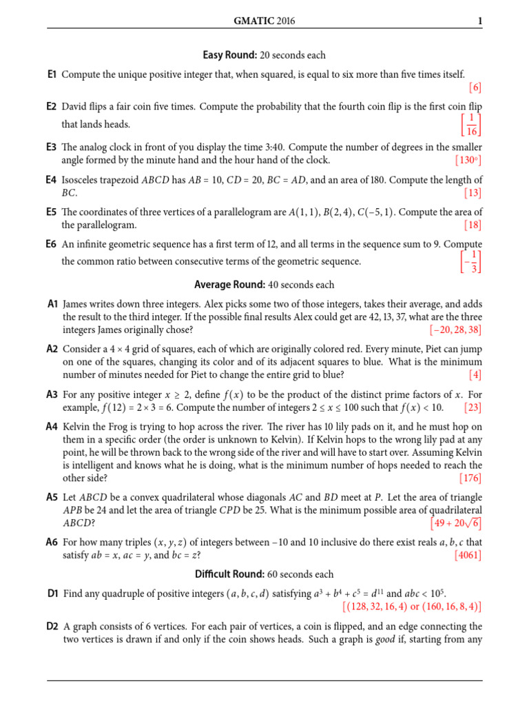 Sipnayan Gmatic M Wiz | PDF | Circle | Area