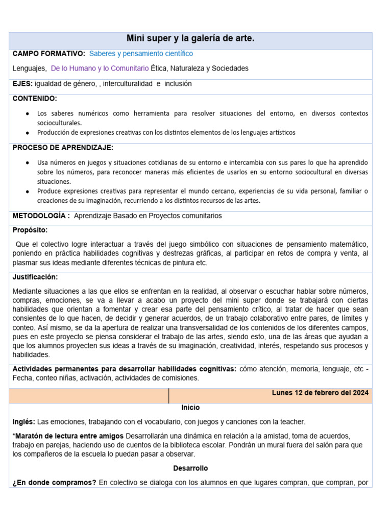 Aprendizaje Creativo en Mini Super y Arte | PDF | Aprendizaje | Pensamiento