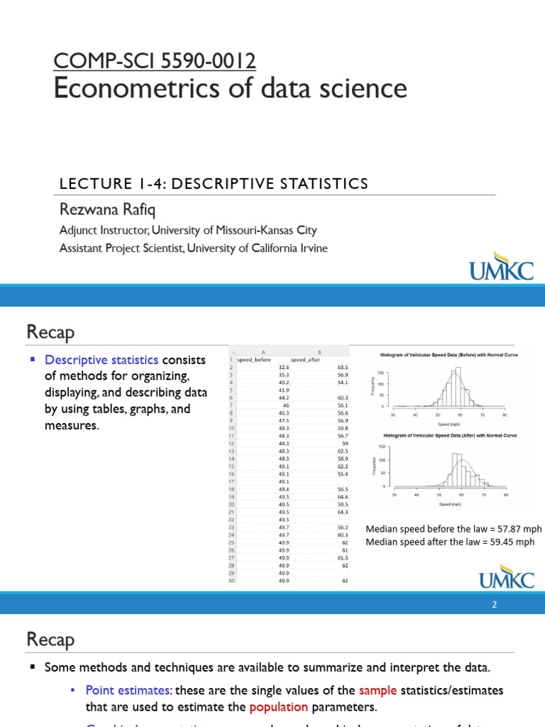 Descriptive Statistics Methods Overview | PDF | Probability And ...