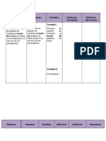 Cuadro de Variables e Indicadores