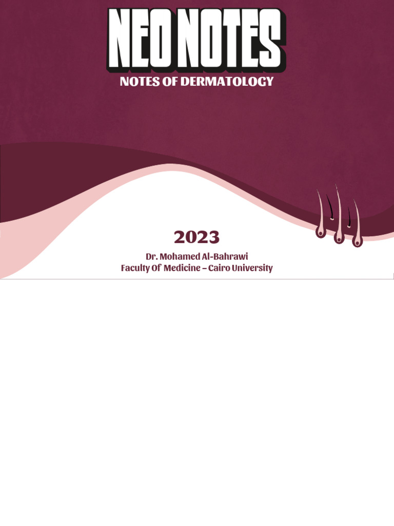 NeoNotes Derma Highlighted | PDF | Skin | Epidermis