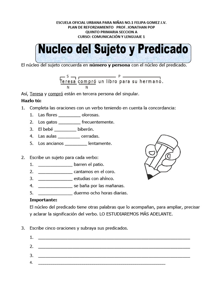 Actividades de Lenguaje para Quinto Grado | PDF | Mecánica del lenguaje ...
