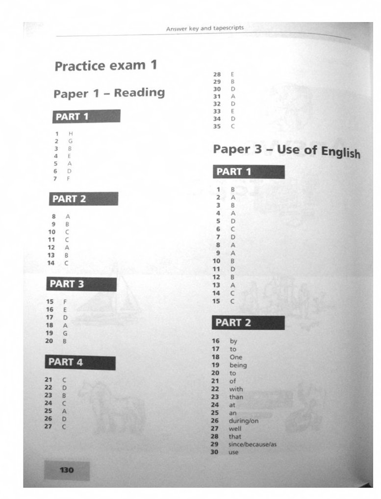 FCE Gold Practice Exams-Keys | PDF
