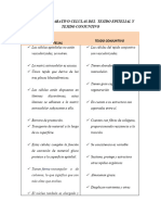 Cuadro Comparativo Celulas Del Tejido Epitelial y Tejido Conjuntivo