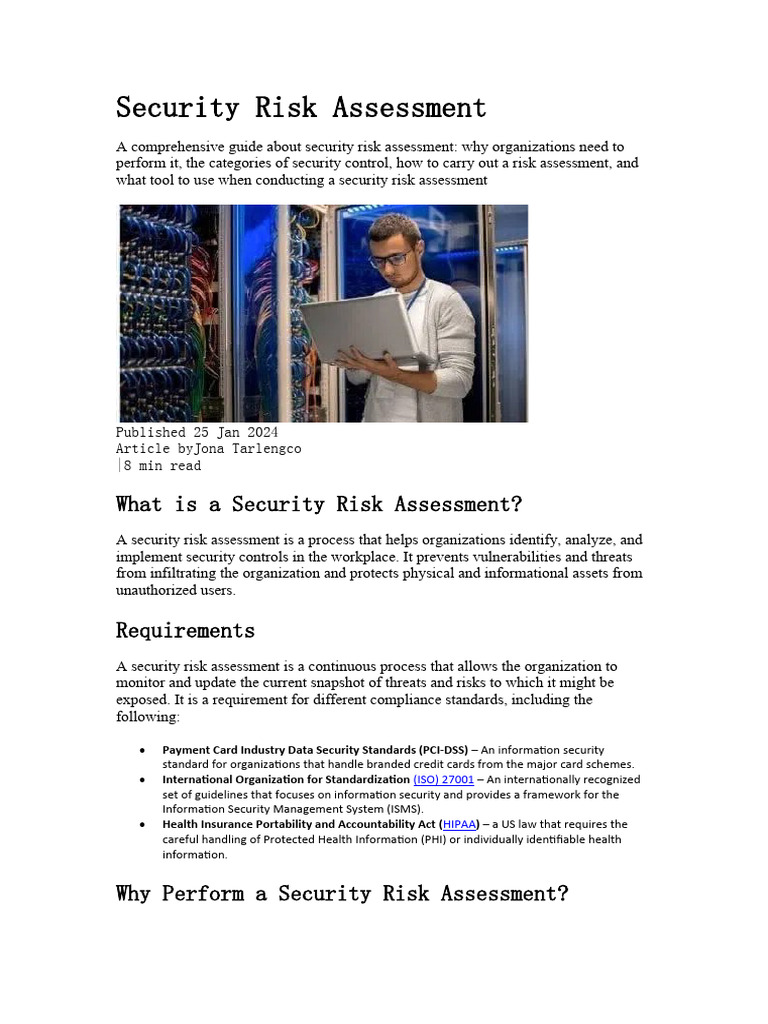 Security Risk Assessment Pdf
