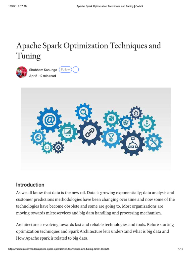 Apache Spark Optimization Techniques and Tuning | PDF