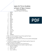 Ethiopian Air Force Academy Department of Basic Science: Physics Worksheet I
