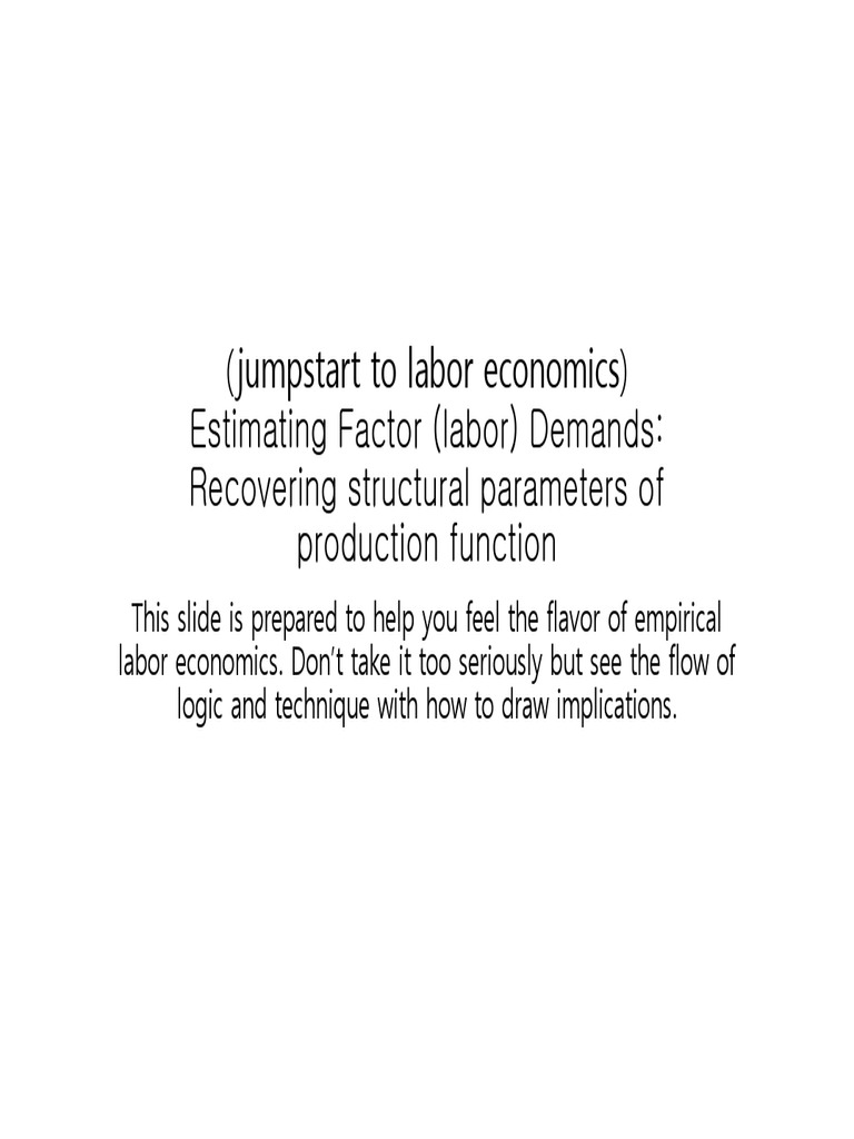 Jumpstart To Labor Economics | PDF | Demand | Labour Economics