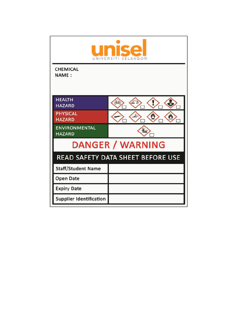 Chemical Bottle Labeling Guide | PDF