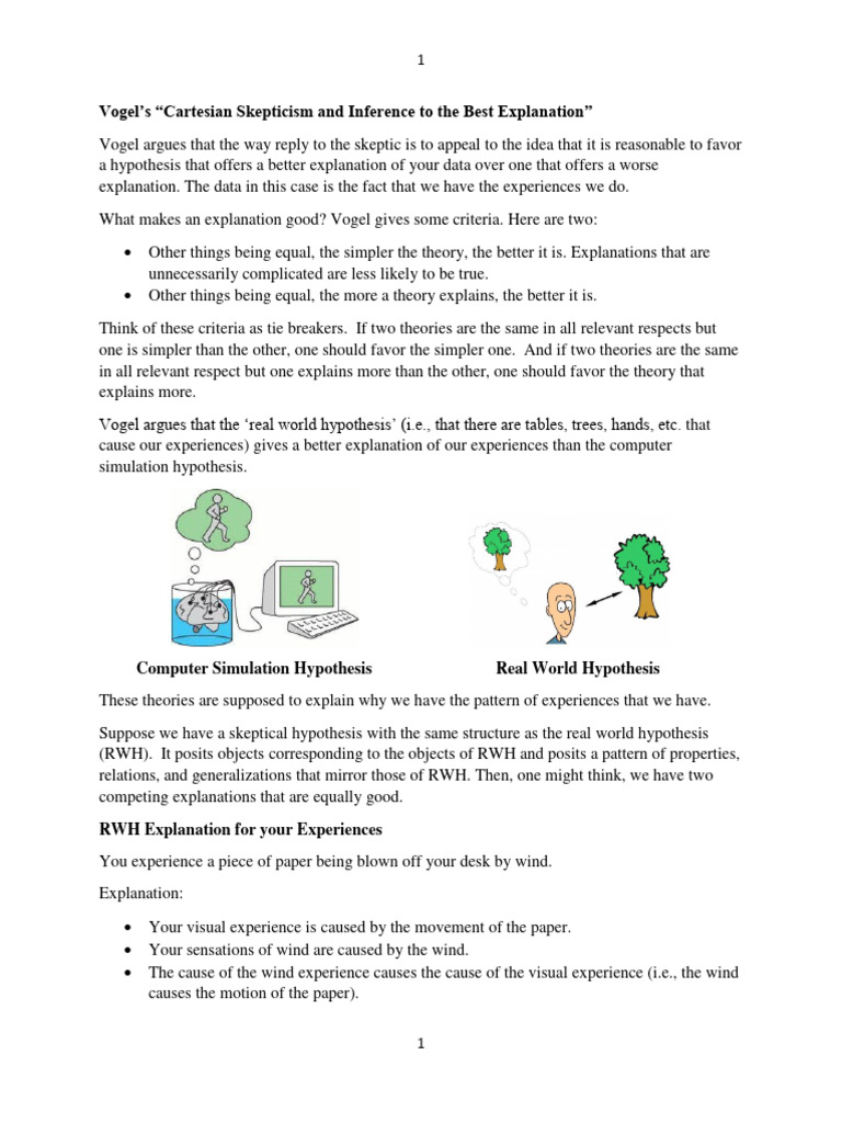 Vogel On Cartesian Skepticim | PDF | Experience | Theory