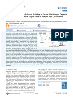 Determination of Asphaltene Stability in Crude Oils Using a Deposit