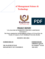 Abhijeet Project Report On Patanjali