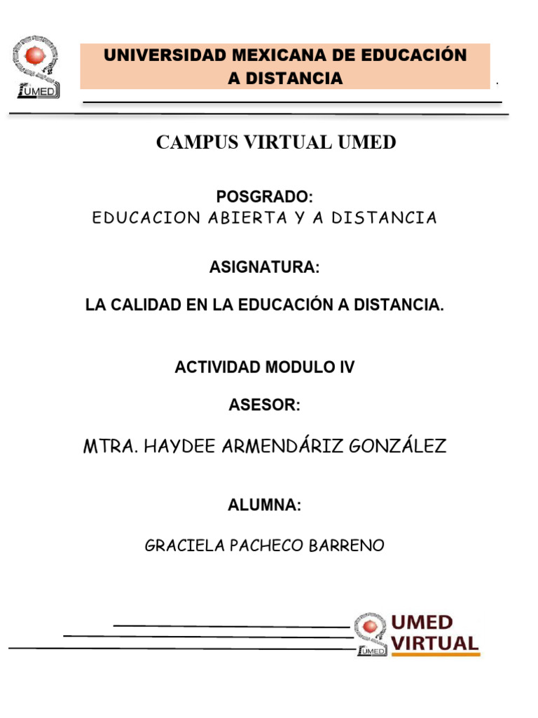 Actividad Modulo Iv Pdf Educación A Distancia Enseñando