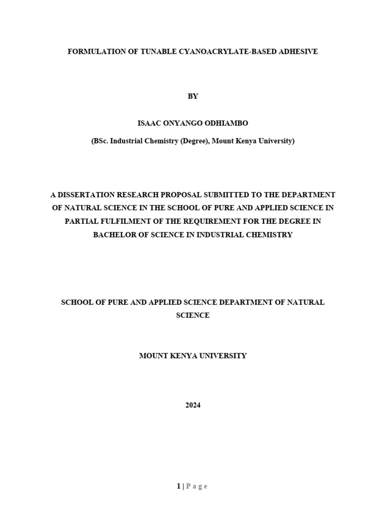 IsaacFormulation of Cyanoacrylate Revised PDF Adhesive Acid