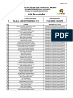 Lista de Aceptados: Universidad Politécnica de Francisco I. Madero