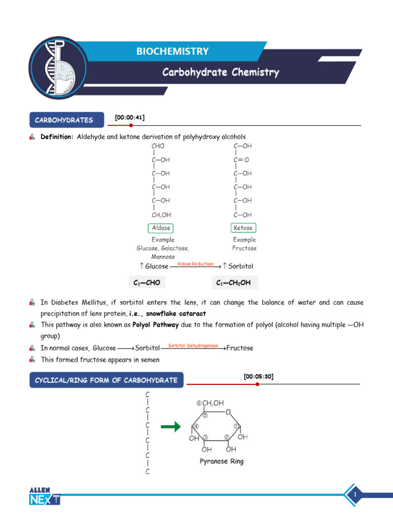 Carbohydrate Chemistry Overview | PDF | Carbohydrates | Glucose