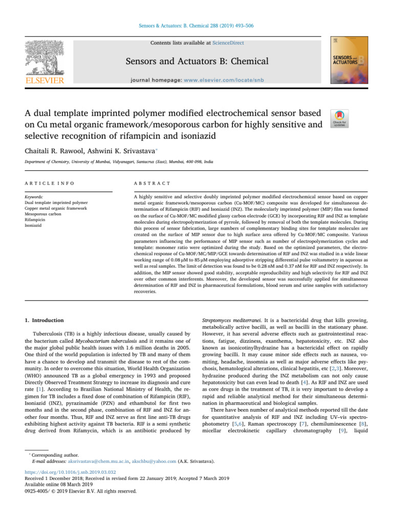 A Dual Template Imprinted Polymer Modified Electrochemical Sensor Based ...