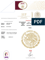 Certificacion de Terminacion de Estudios: Nombre y Apellidos: Matricula: Jose Ivan Lino Mendoza E1607H09048