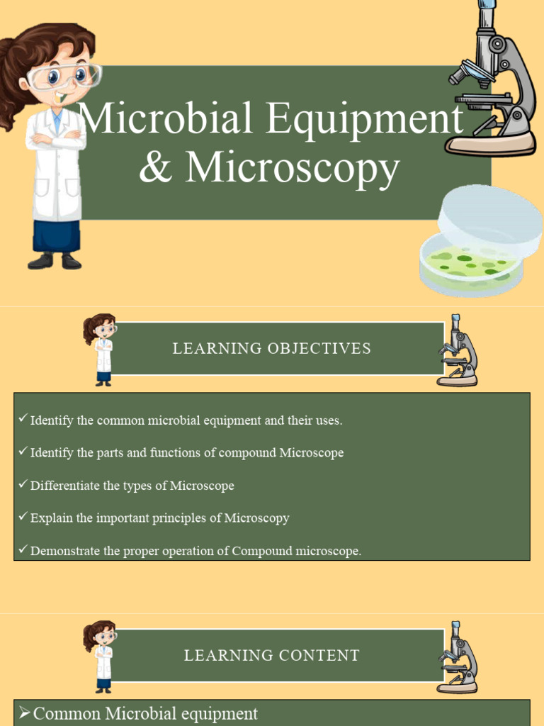 Basic Laboratory Equipment in Microbiology (1) PDF Microscope Microscopy
