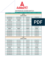 Law Entrance Exams Batch: Subjects Topics Time Date