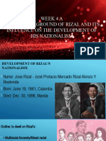 Week 4 A FAMILY BACKGROUND OF RIZAL AND ITS INFLUENCE ON THE DEVELOPMENT OF THIS NATIONALISM