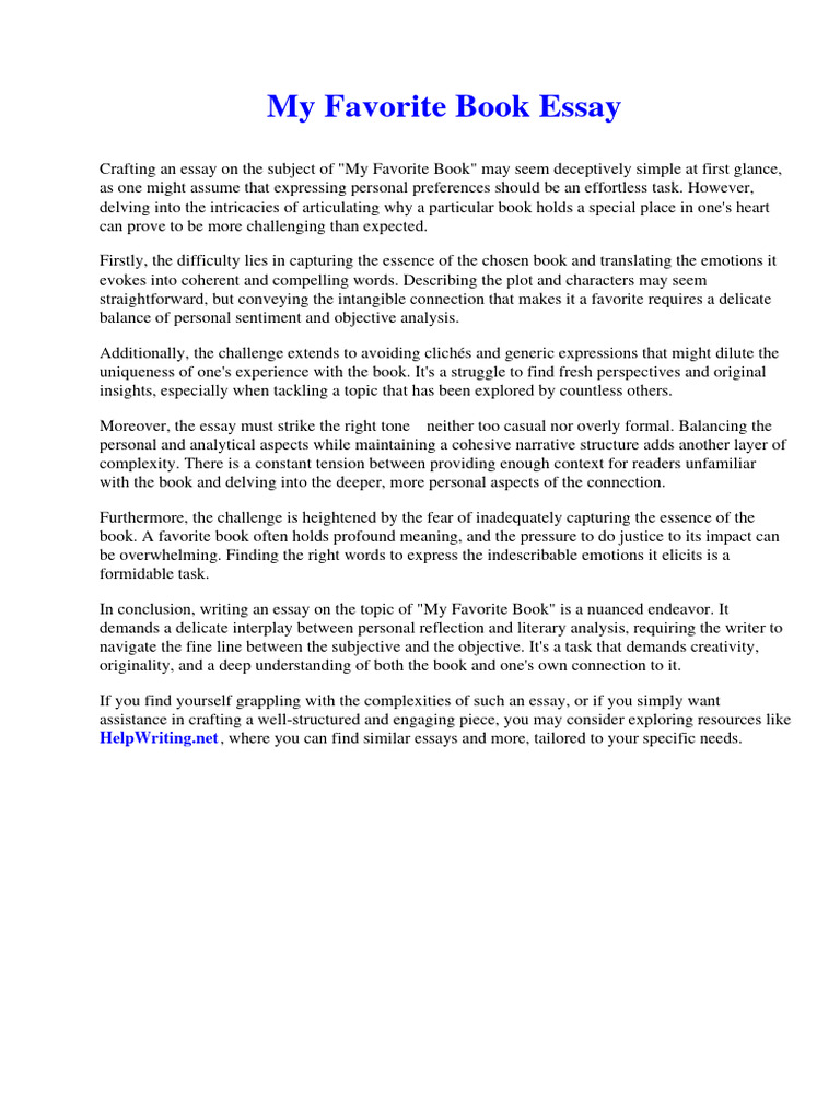 My favorite book essay pdf gastroesophageal reflux disease relapse