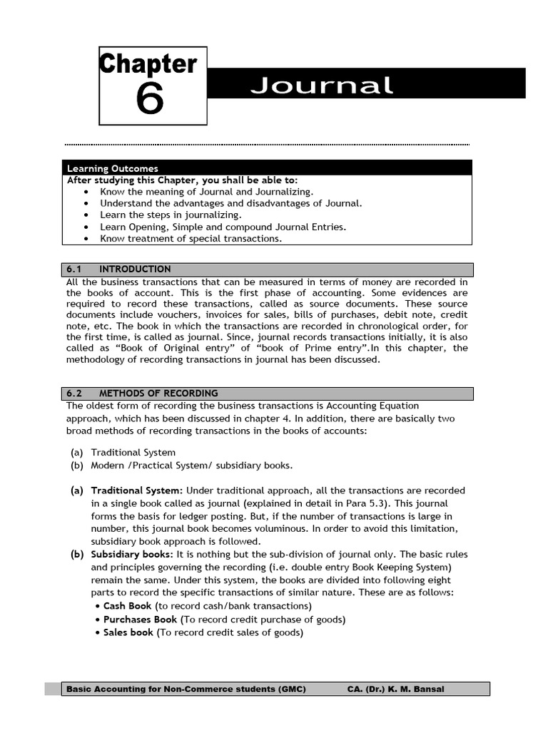 Journal Entries in Basic Accounting | PDF | Debits And Credits ...
