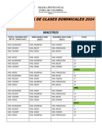 Cronograma de Clases Dominicales 2021