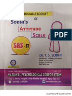Sodhi's Attitude Scale Booklet