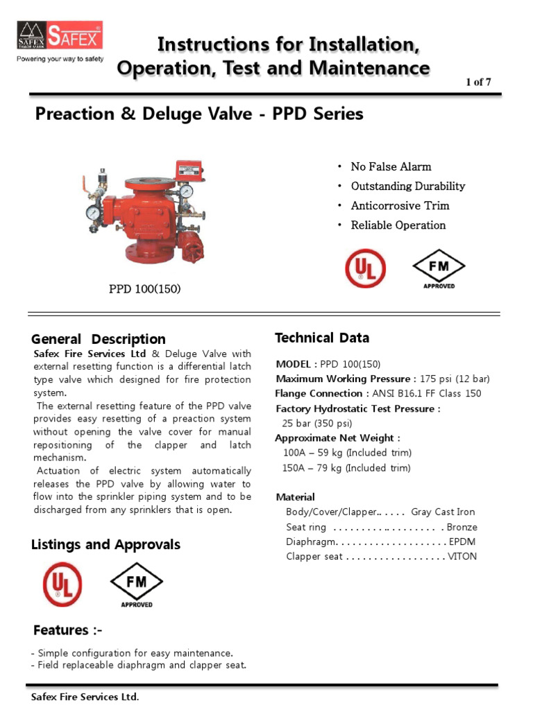 Deluge Valve Installation and Operation Guide | PDF | Valve | Fire ...