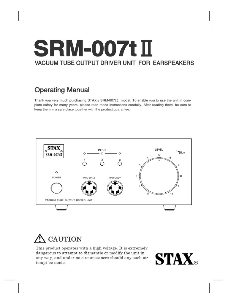 Stax Amp Manual | PDF | Amplifier | Electromagnetism