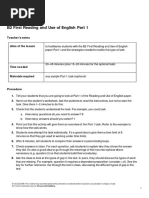 Cambridge English b2 First Reading Part 1