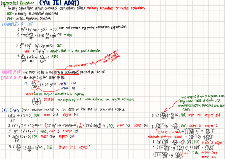 Introduction, Order and Degree, Solutions To de | PDF