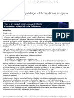 Year in Review - Energy Mergers & Acquisitionse in Nigeria - Lexology - G Elias