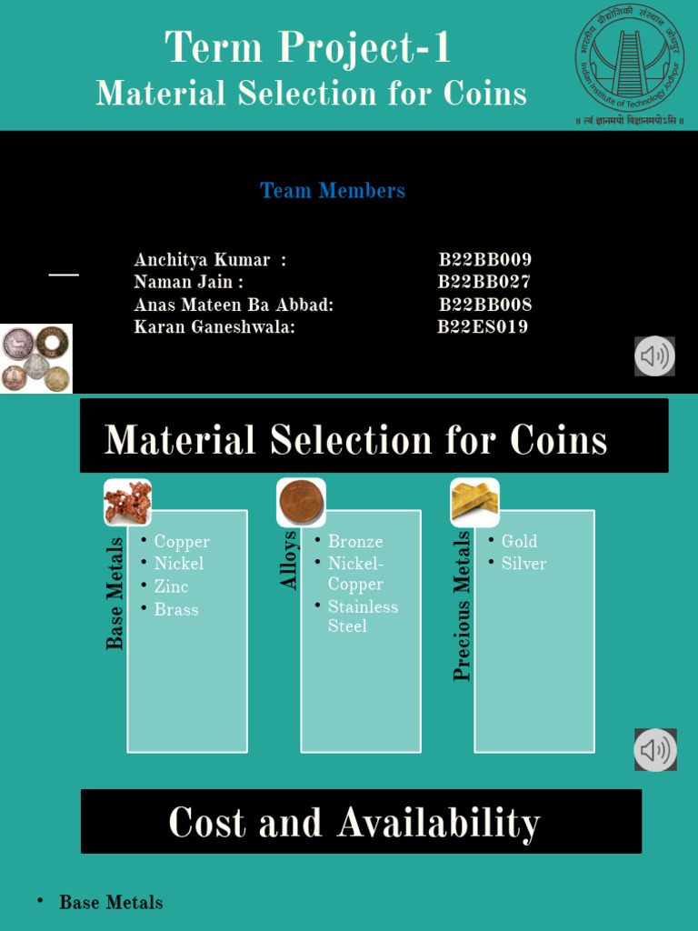 Material Selection for Coin Production | PDF | Coins | Metals
