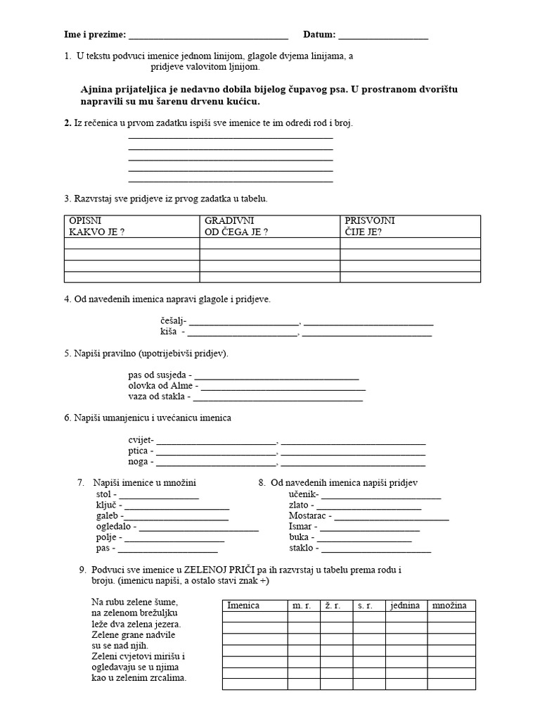 Bosanski - Test | PDF