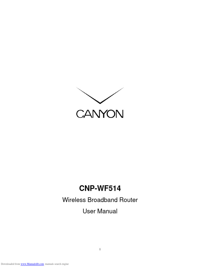 CANYON CNP-WF514 Router Manual | PDF | Ip Address | Computer Network