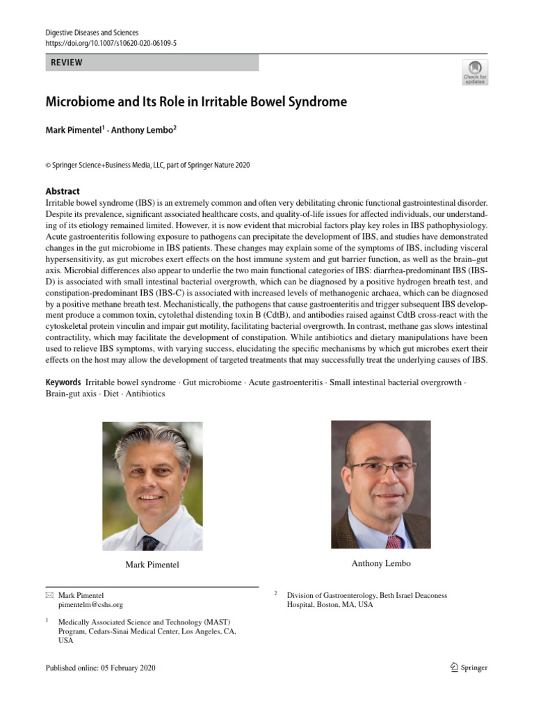 Microbiome and Its Role in Irritable Bowel Syndrome | PDF