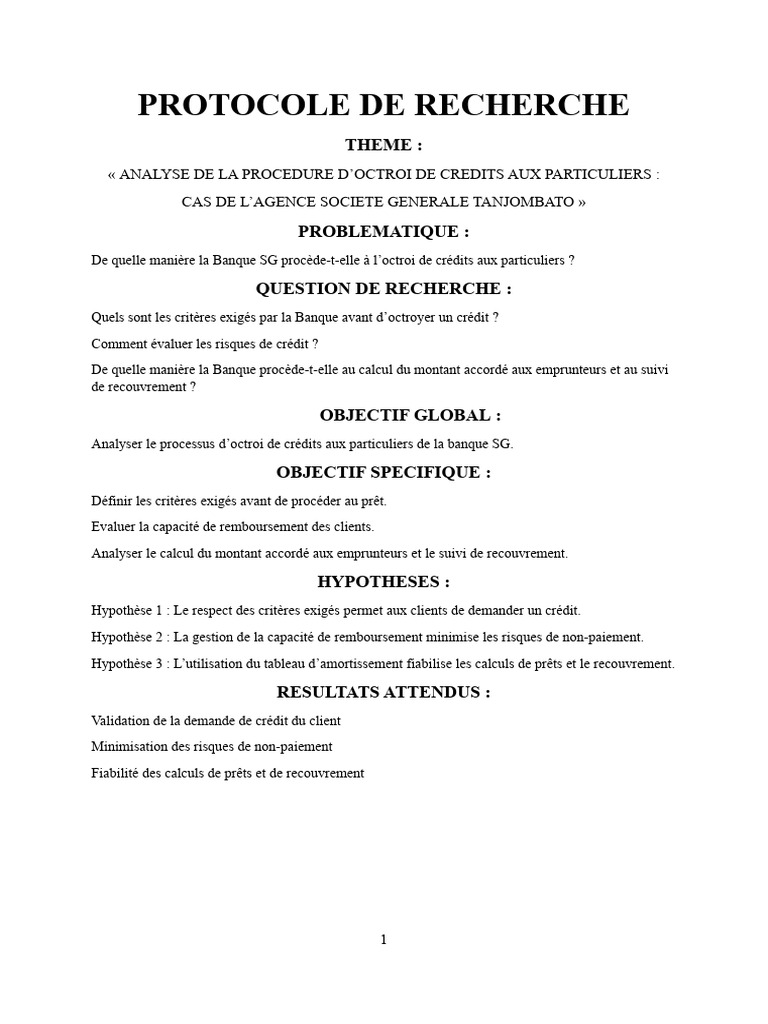 Analyse de l'octroi de crédits à SG | PDF