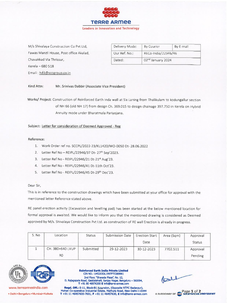 SCCPL - Demmed Approval | PDF