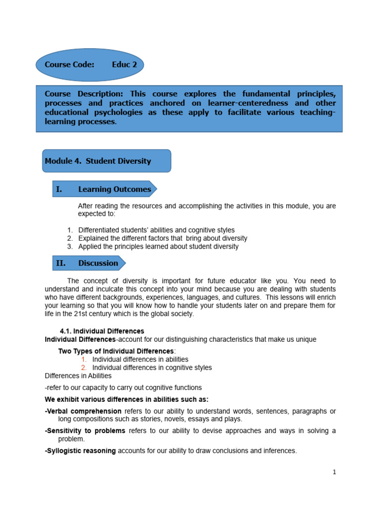 Module 4 Facilitating Learner Centered Teaching Download Free Pdf