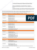 Btech Ind MGMT Engr Sample Study Schedule