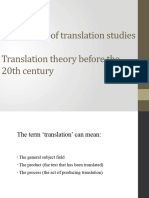 Translation Theory Before The Twentieth Century