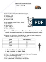 Speed, Distance and Time Y10 Sci + Velocit