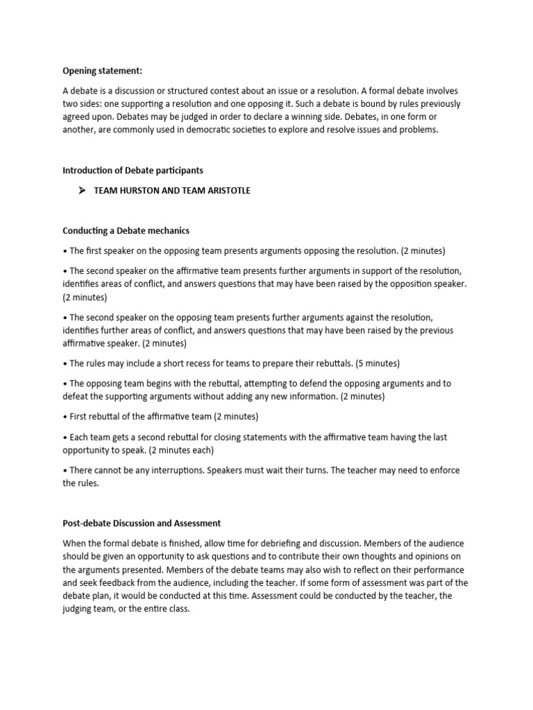 Conducting A Debate | PDF | Science